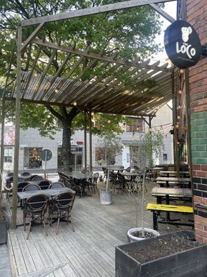 Outside seating  at The LoCo in Uppsala