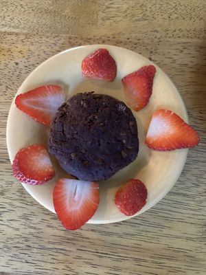 Raw brownie- YUM!!!  at Lotus Cafe in Panama City Beach