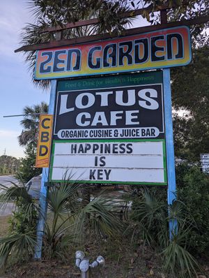 Sign at Lotus Cafe in Panama City Beach