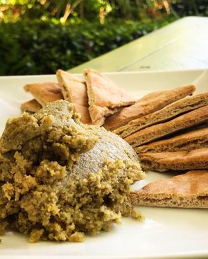 Seed cheese and pita at Lotus Cafe in Panama City Beach