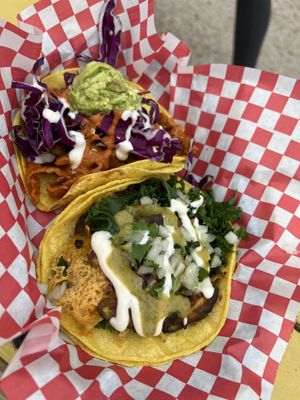 Vegan tacos  at Nom Burgers in Austin