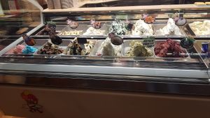 Vegan chocolate and pistachio. at Gelato e Caffe in Ingolstadt