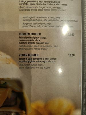 Vegan burger at M Cafe in Alghero