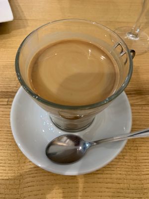 Vegan latte  at M Cafe in Alghero