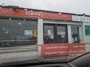 Vegan menu advertised at Siaway Fish & Chips in Isle Of Skye
