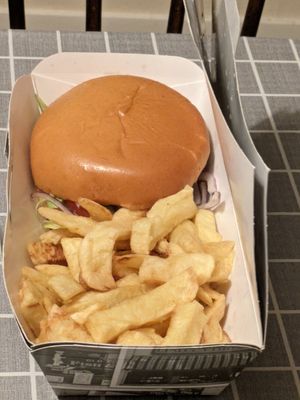 Vegan burger supper at Siaway Fish & Chips in Isle Of Skye