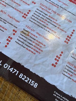 Vegan menu - also not listed, the chickenless nuggets   at Siaway Fish & Chips in Isle Of Skye