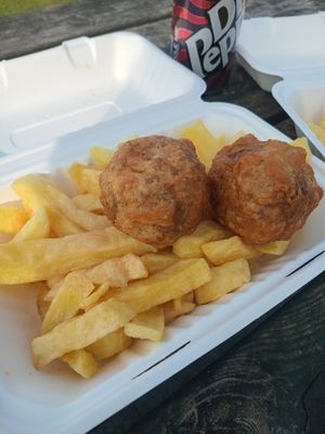 Haggis at Siaway Fish & Chips in Isle Of Skye