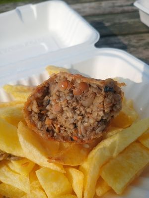 Haggis at Siaway Fish & Chips in Isle Of Skye