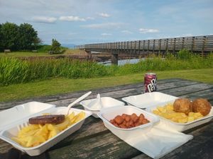 Outside at Siaway Fish & Chips in Isle Of Skye