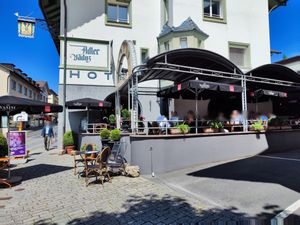 Outdoor seating at Vanini in Vaduz