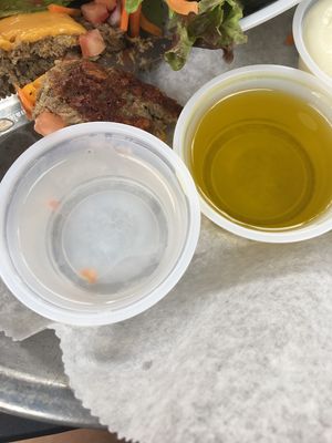 What they consider oil & vinegar dressing... at Stack'd Bar in Milwaukee