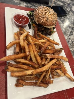 Fall on a bun sandwich  at Bistro603 in Nashua
