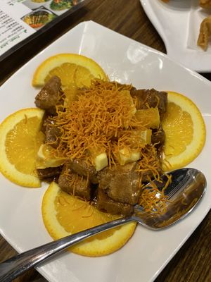Orange tofu appetizer  at Veggie House  in Chicago