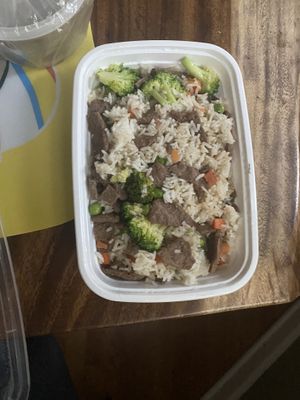 soy beef fried rice at Veggie House  in Chicago