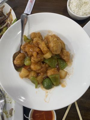sweet and sour fried dough at Veggie House  in Chicago