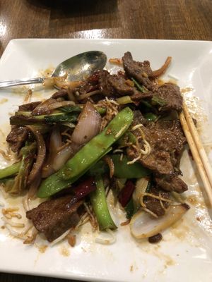 Mongolian soy beef  at Veggie House  in Chicago