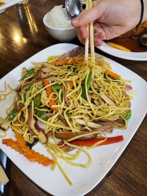 Taiwan noodles at Veggie House  in Chicago
