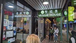 Restaurant Sign at Veggie House  in Chicago