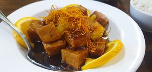 Orange tofu at Veggie House  in Chicago