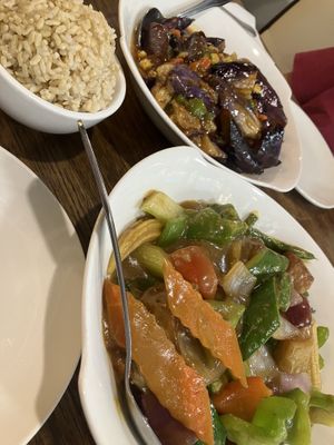 Curry and tofu. Eggplant and tofu    at Veggie House  in Chicago