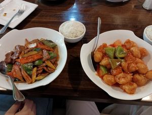 Veggie House Soybeef and Sweet and Sour Dough Sticks at Veggie House  in Chicago