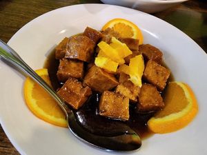 Orange tofu at Veggie House  in Chicago