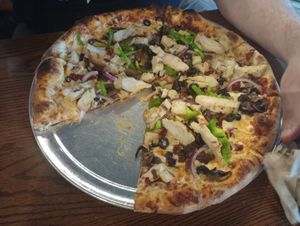 14" pizza was packed with toppings!! at Your Pie in Penn Laird