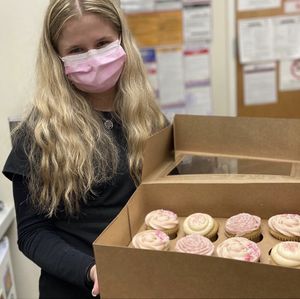 Pink celebration cupcakes! at Cupt Cupcakes in Silver Spring