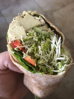 Mock chicken wrap at Farmers Market Store & Deli Cafe in Lahaina