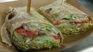 vegan hummus wrap at Farmers Market Store & Deli Cafe in Lahaina