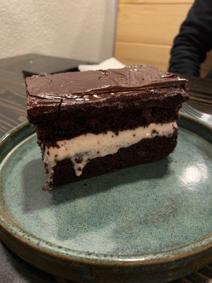 Vegan Chocolate Cake/Brownie dessert at Centro Neighborhood Kitchen in Burien