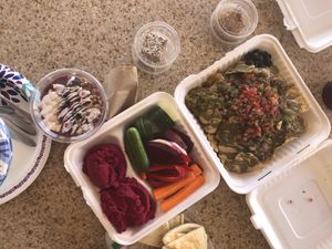 Nachos, Beet hummus, berry smoothie bowl  at The Hearty Beet Cafe in St George
