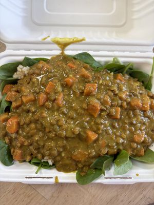Carrot and Lentil Bowl  at The Hearty Beet Cafe in St George