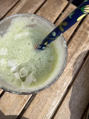 green smoothie   at Roam in Port Macquarie