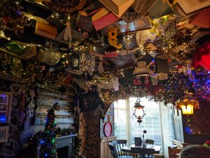 Ceiling decorations at The Crafty Baa in Windermere