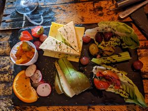 Vegan cheese board at The Crafty Baa in Windermere