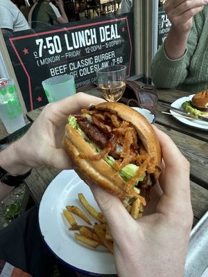 Vegan chilli burger   at Three Brothers Burgers in Bristol
