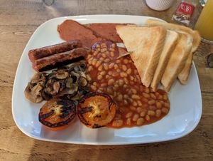 Vegan all day breakfast at The Lime Lounge Coffee House in Bakewell