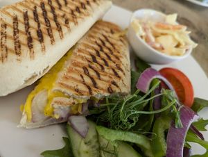 Vegan cheese and onion Panini at The Lime Lounge Coffee House in Bakewell
