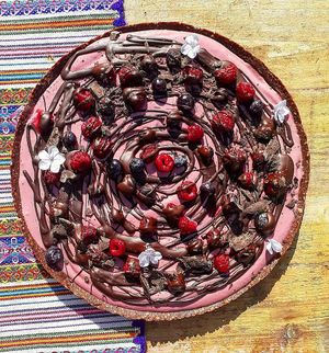 Tarta crudivegana at Cruda Amor Natural in San Felipe