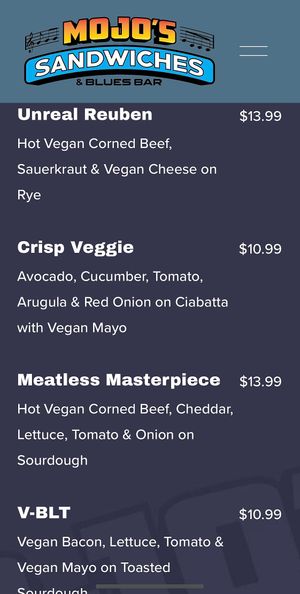 Menu (online) at Mojo's Sandwiches in Huntington Beach