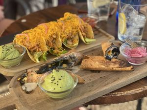 taco gf and quesadilla  at Fresh Green in San Sebastian