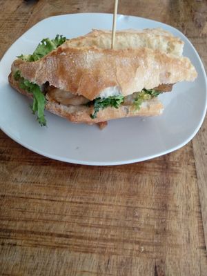 Montadito vegano at Fresh Green in San Sebastian