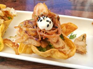 Canasta chicken vegan at Fresh Green in San Sebastian