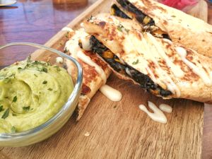 Quesadilla at Fresh Green in San Sebastian