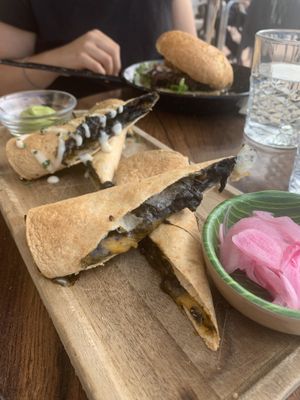 Quesadillas  at Fresh Green in San Sebastian