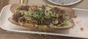 Hot dog at Fresh Green in San Sebastian