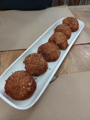 Mushroom croquettes at Fresh Green in San Sebastian