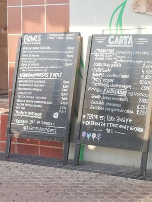 Menus at Fresh Green in San Sebastian